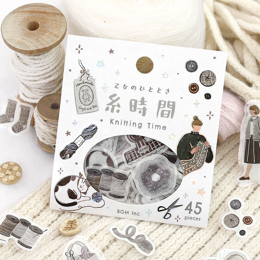 Maiden's Moment Foil Stamped Stickers - Knitting Time