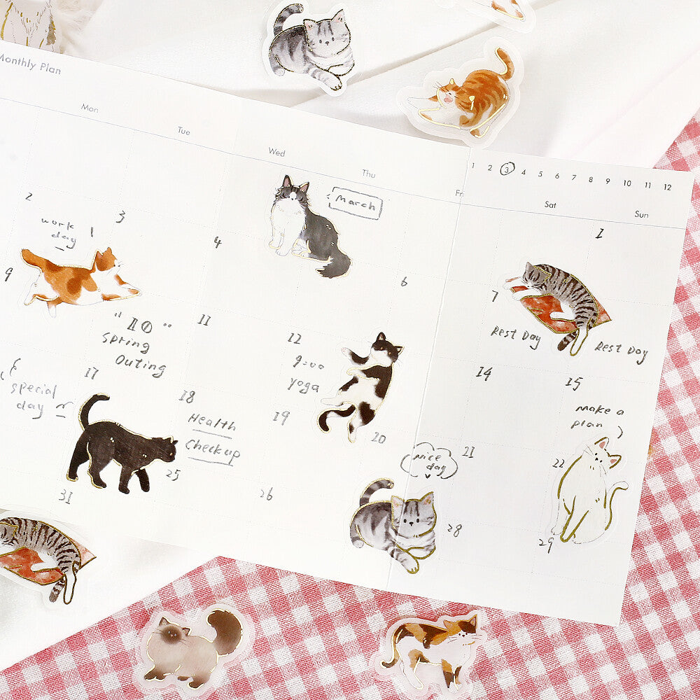 Lots of Cats! Foil Stamped Stickers