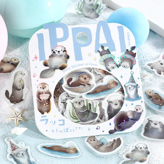 Lots of Sea Otters! Foil Stamped Stickers