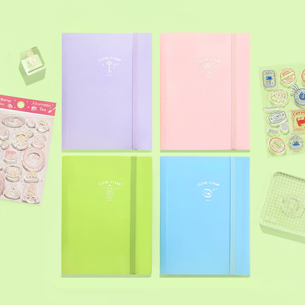 This folder from BGM includes 8 pockets which can store 8-16 clear stamps. Acrylic blocks can also be stored in the small folder with snap closure. This lightweight small file is perfect for travel or for everyday stationery backpack!