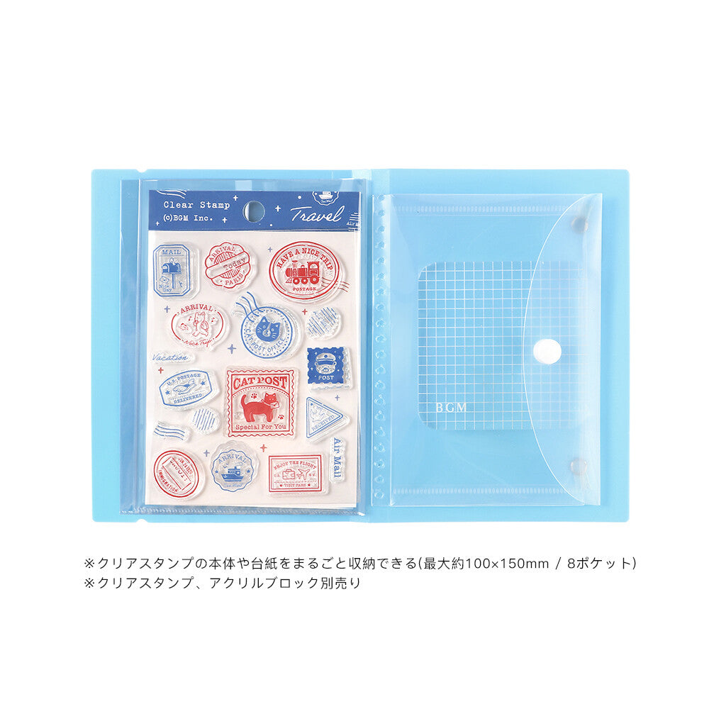 This folder from BGM includes 8 pockets which can store 8-16 clear stamps. Acrylic blocks can also be stored in the small folder with snap closure. This lightweight small file is perfect for travel or for everyday stationery backpack!