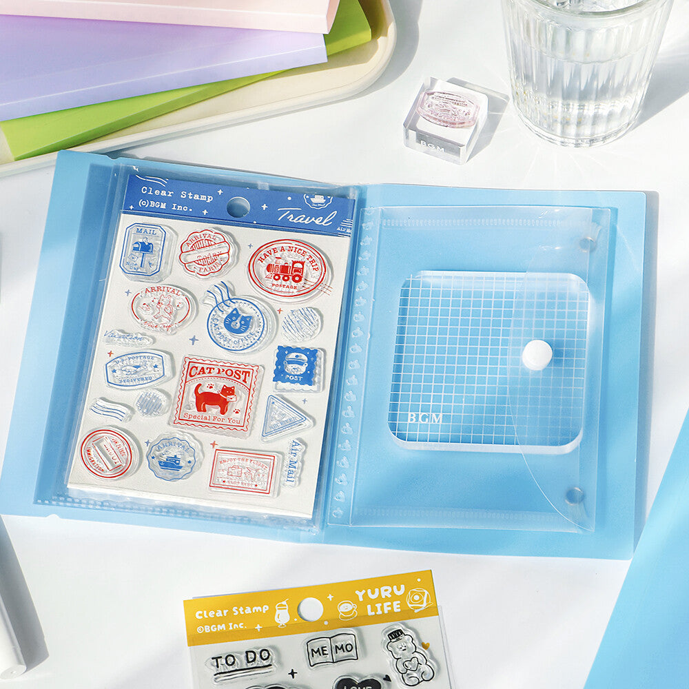 This folder from BGM includes 8 pockets which can store 8-16 clear stamps. Acrylic blocks can also be stored in the small folder with snap closure. This lightweight small file is perfect for travel or for everyday stationery backpack!