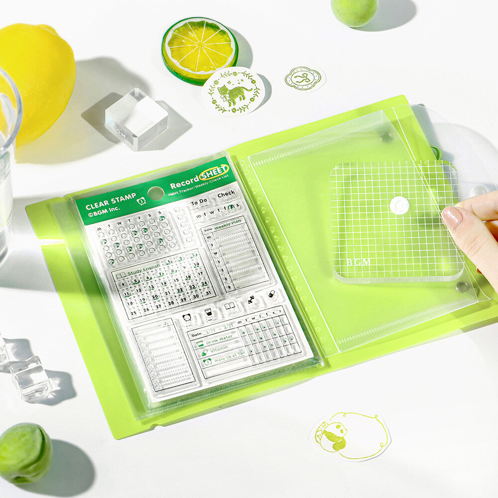 This folder from BGM includes 8 pockets which can store 8-16 clear stamps. Acrylic blocks can also be stored in the small folder with snap closure. This lightweight small file is perfect for travel or for everyday stationery backpack!