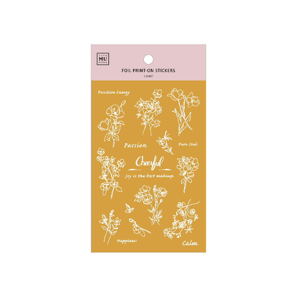 Gold Foil Planner Transfer Sticker - Elegant Blooms