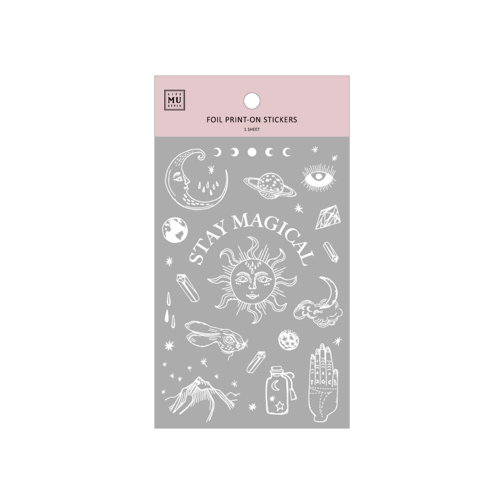 Silver Foil Planner Transfer Sticker - Celestial Magic