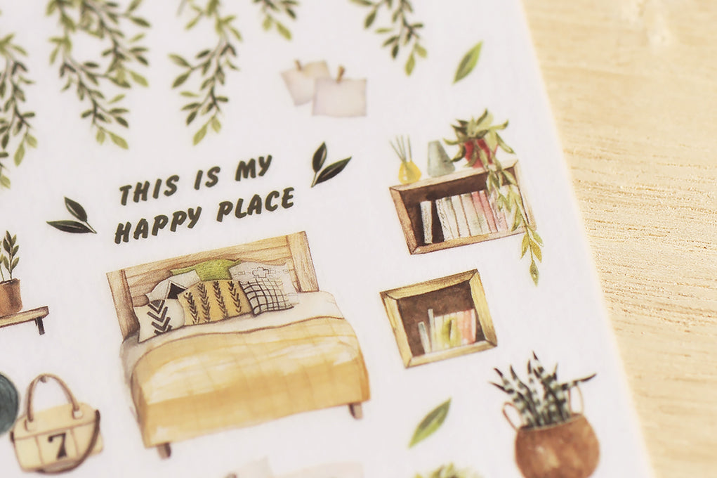 Happy Place Print-On Stickers