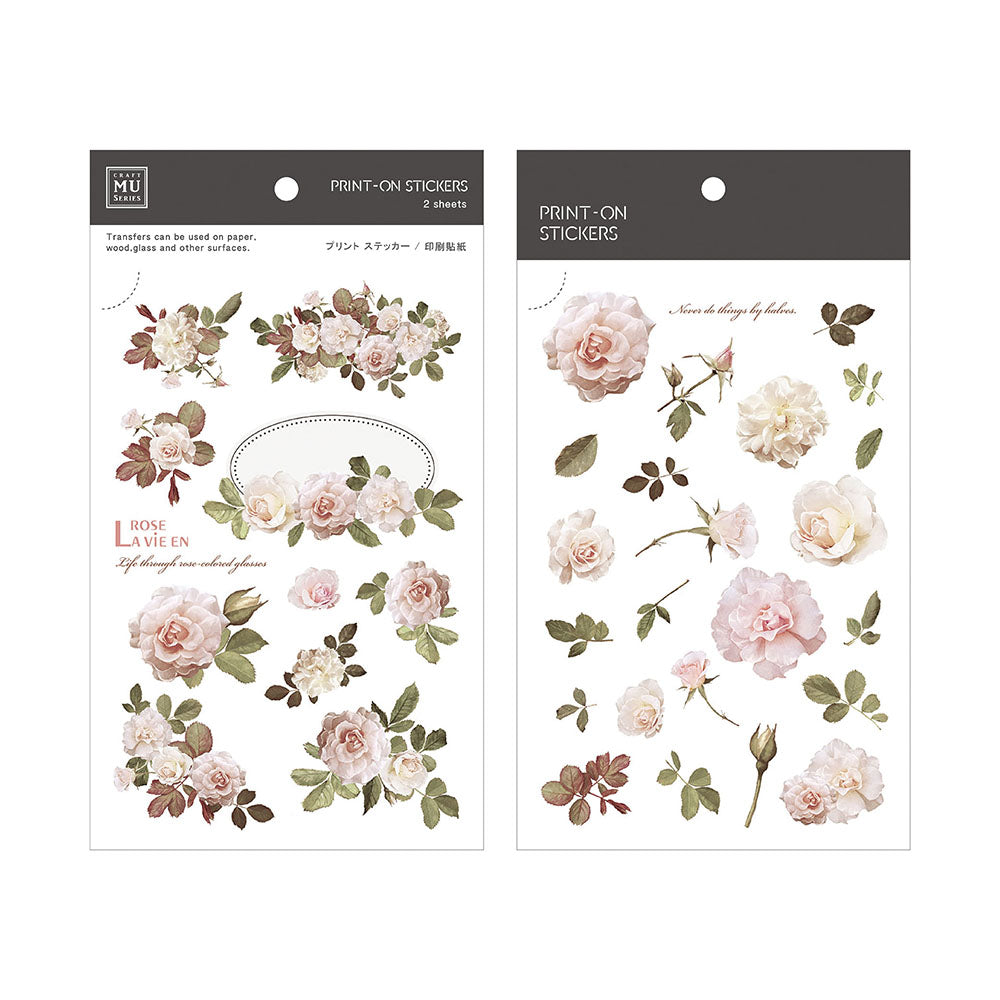 Rose La Vie En Print-On Stickers