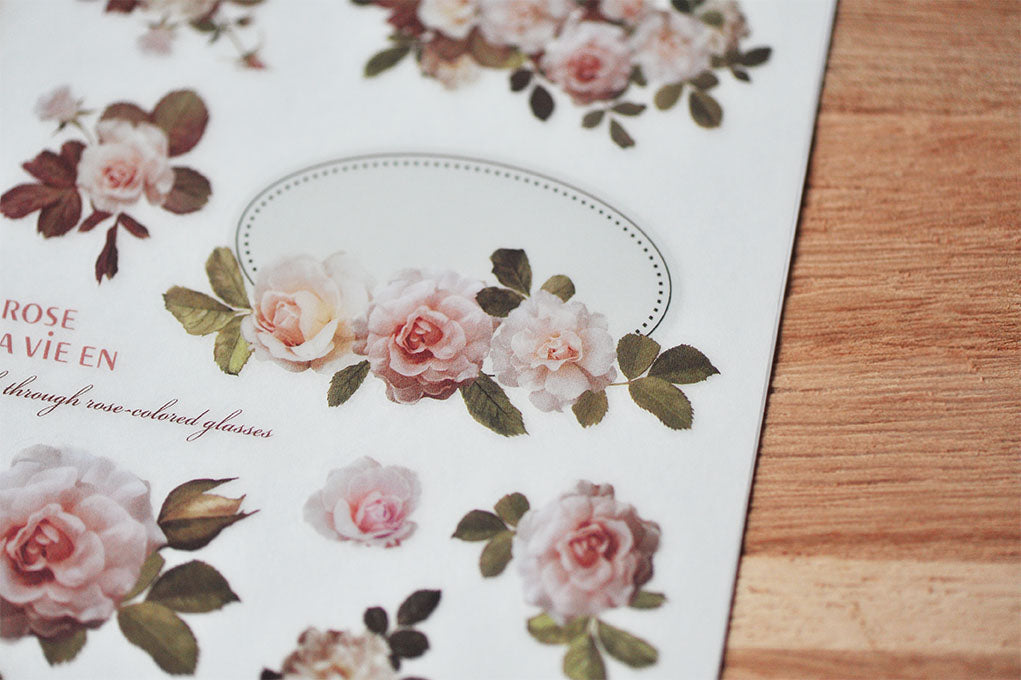 Rose La Vie En Print-On Stickers