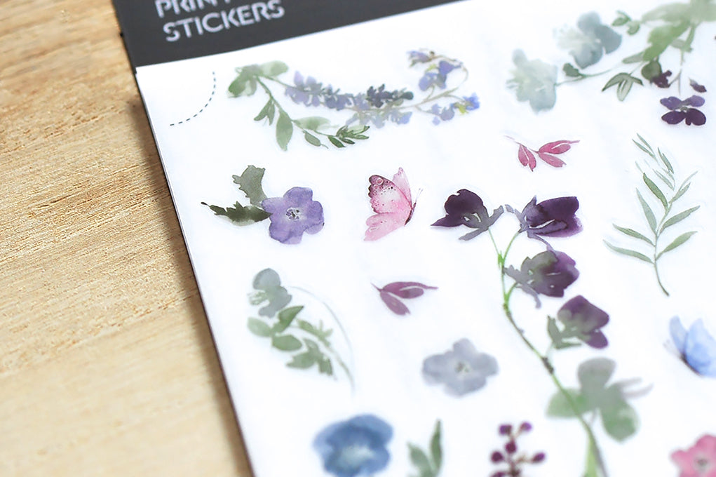 Purple Florals Print-On Stickers