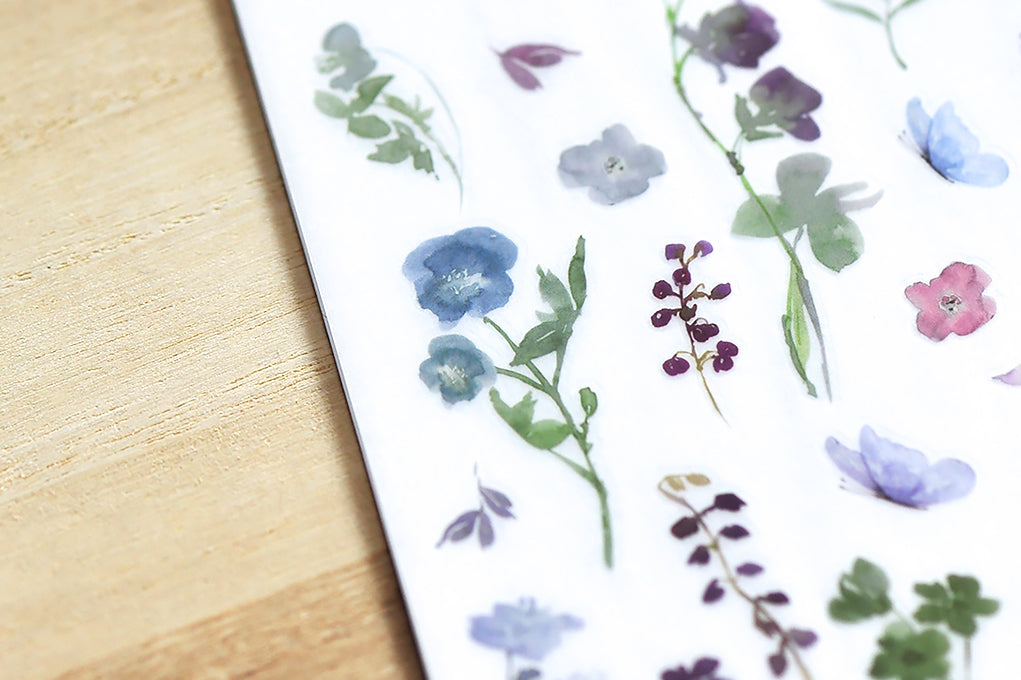 Purple Florals Print-On Stickers