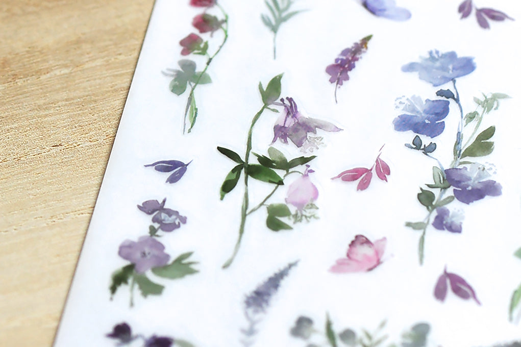 Purple Florals Print-On Stickers