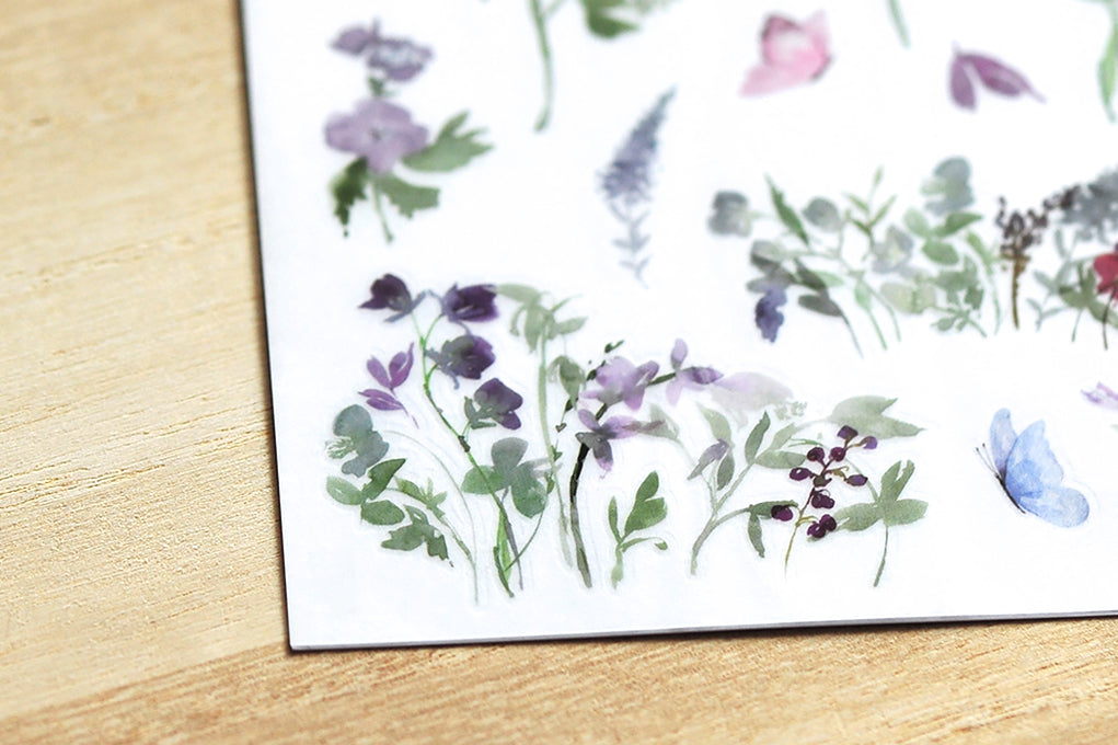 Purple Florals Print-On Stickers