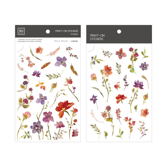 Watercolour Flowers Print-On Stickers