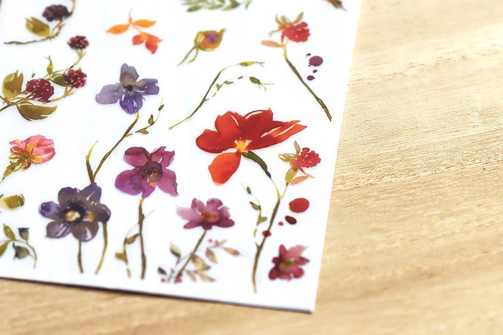 Watercolour Flowers Print-On Stickers