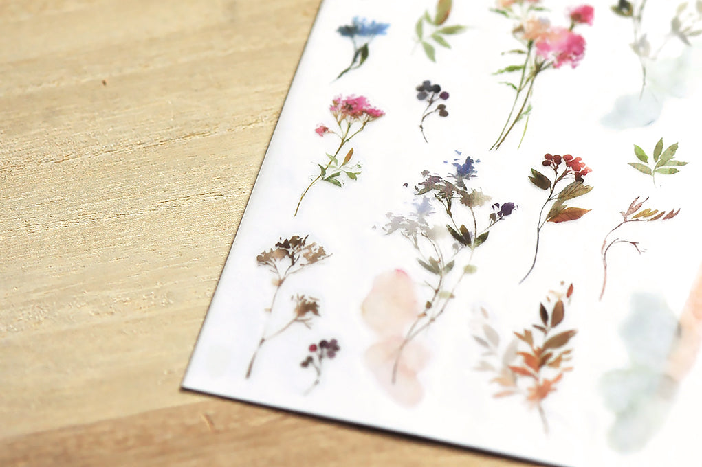 Watercolour Long Flowers Print-On Stickers