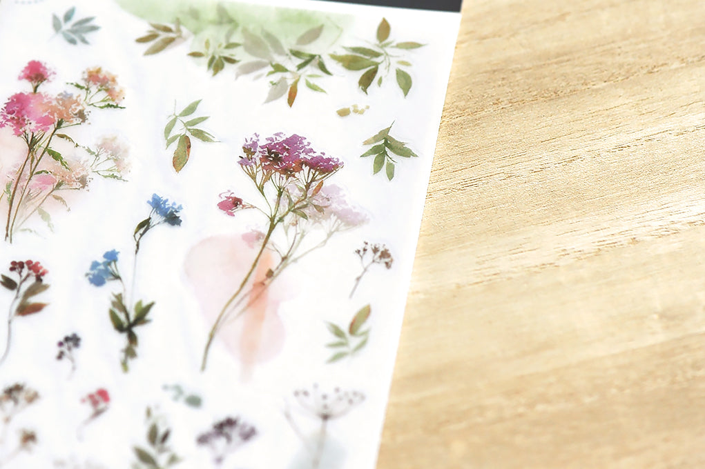 Watercolour Long Flowers Print-On Stickers