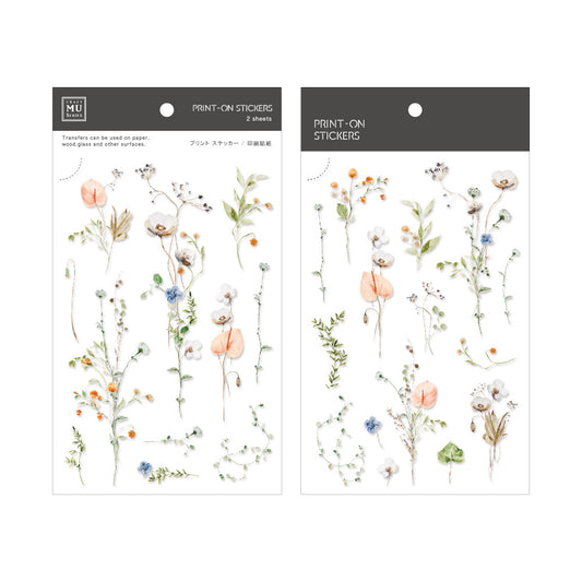 Long Florals Print-On Stickers