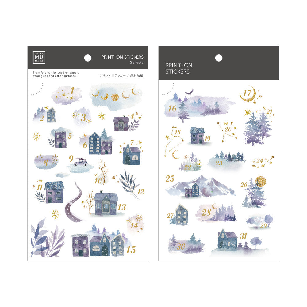 Moonlit Town Print-On Stickers
