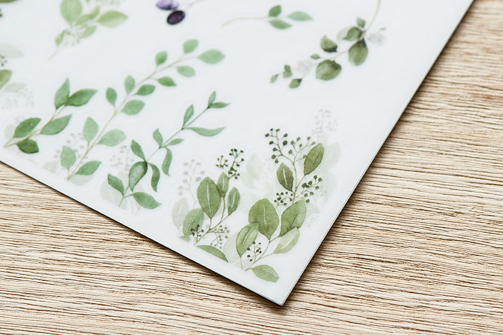 Leaves and Birds Print-On Stickers