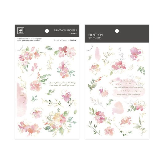 Pink Blooms Print-On Stickers