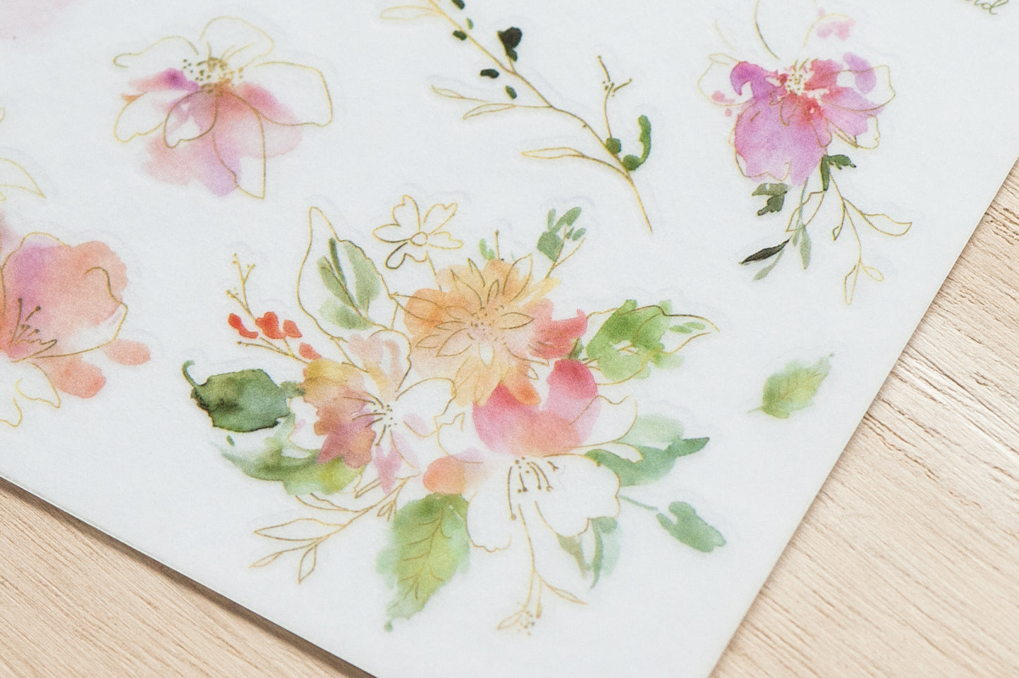 Pink Blooms Print-On Stickers