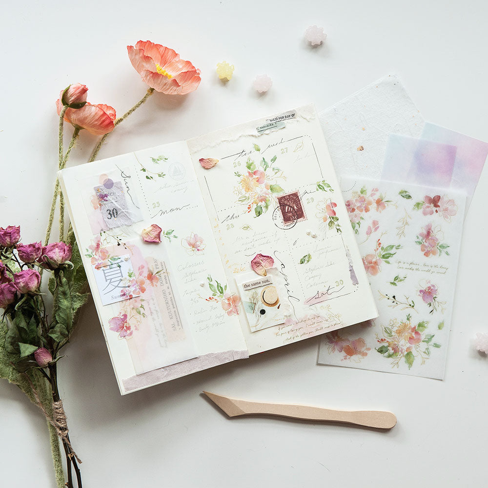 Pink Blooms Print-On Stickers