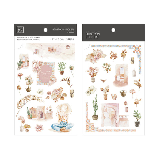 Peach Desert Chic Print-On Stickers