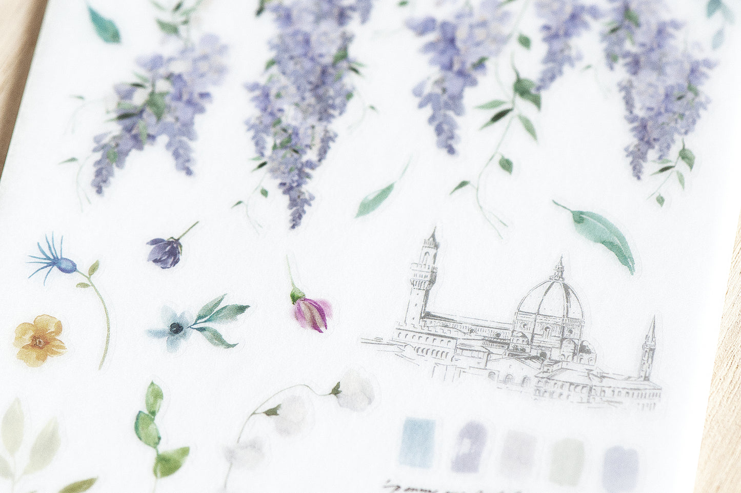 Wisteria Blooms Print-On Stickers