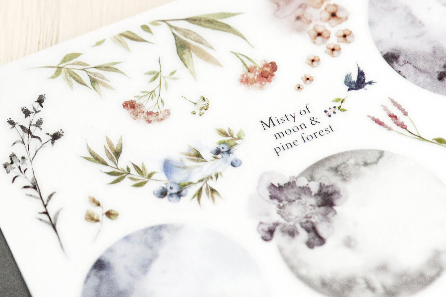Misty Moon Forest Print-On Stickers