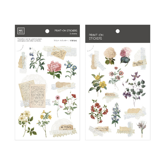 Lace Collage English Garden Print-On Stickers