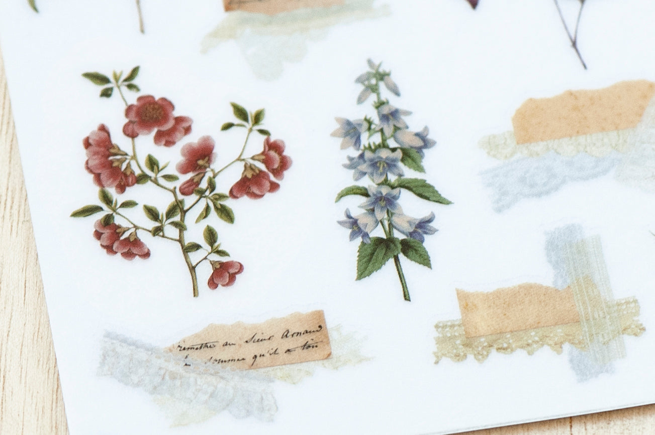 Lace Collage English Garden Print-On Stickers