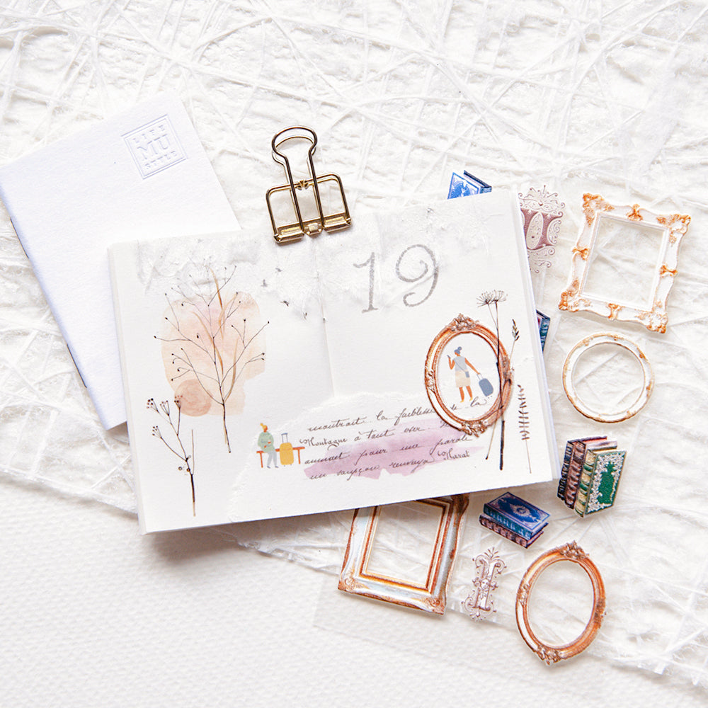 Antique Books and Frames Pop-Up Stickers