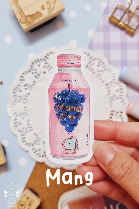 BT21 x Asian Snacks Die-Cut Stickers - Mang Grape