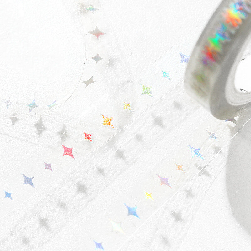 Basic Star - Holographic Stamped Clear Tape