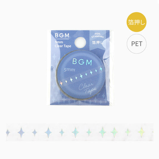 Basic Star - Holographic Stamped Clear Tape