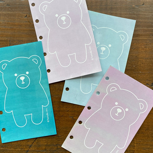 Bear Card Ink Swatch Paper - M5 Organiser Refill