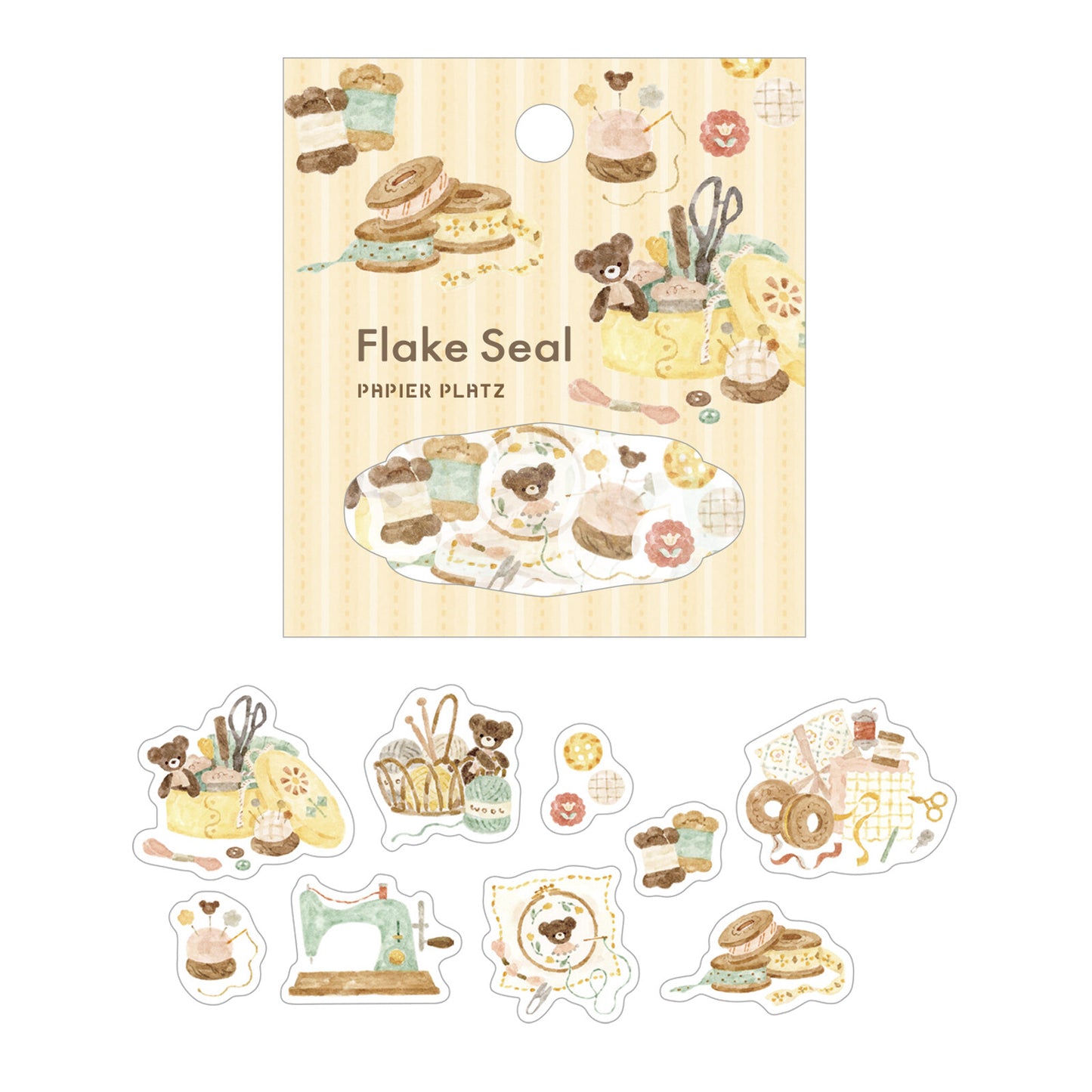 Bear and Sewing Flake Seal - Nakauchi Waka x Papier Platz