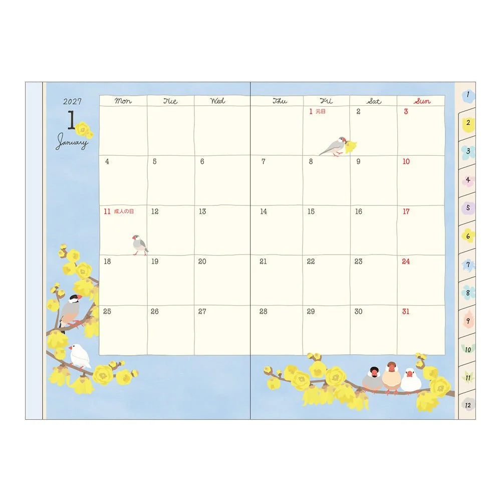 Midori Pocket Diary 2027 Mini - Bird