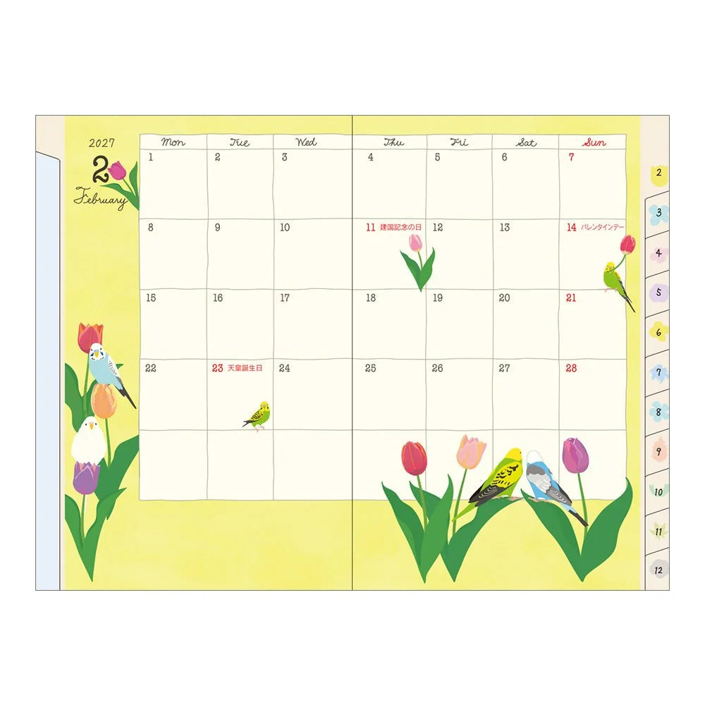 Midori Pocket Diary 2027 Mini - Bird