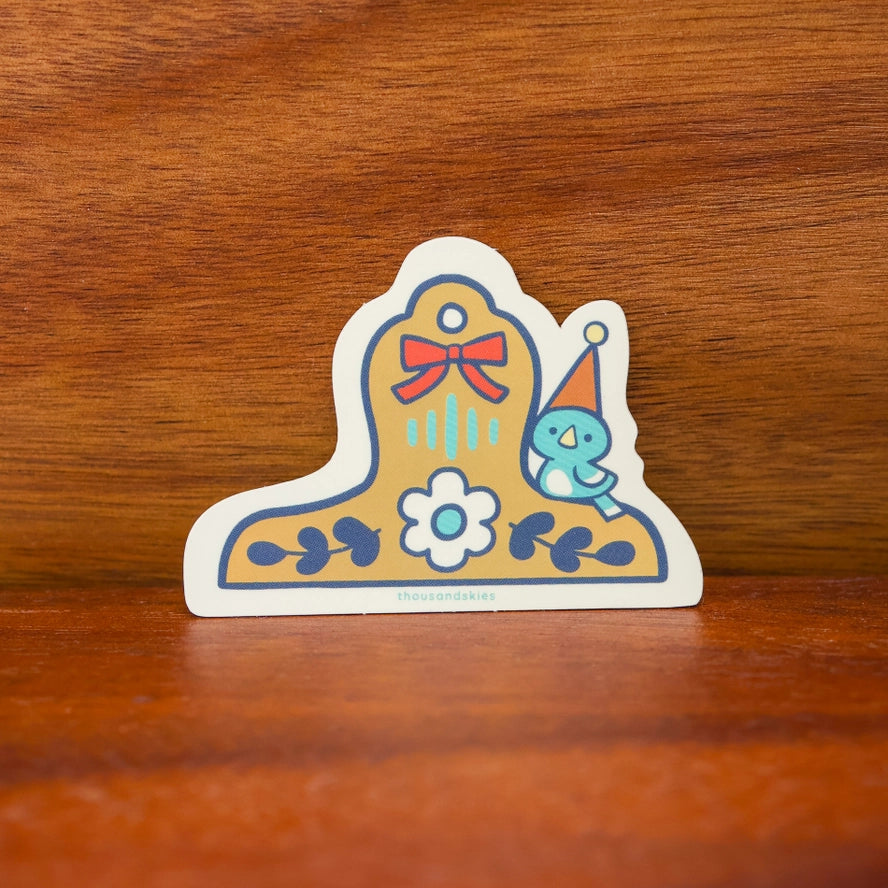 Blue Bird Brass Clip Vinyl Sticker (Holographic)