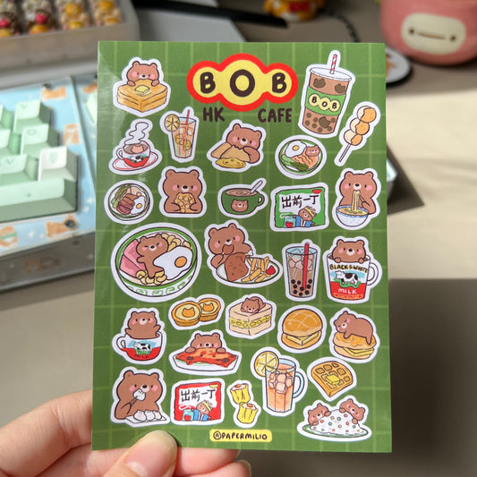 Bob's HK Cafe Sticker Sheet