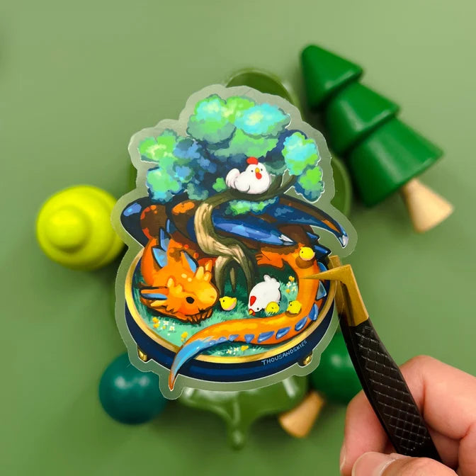 Bonsai Garden - Dragon Vinyl Sticker (Transparent)