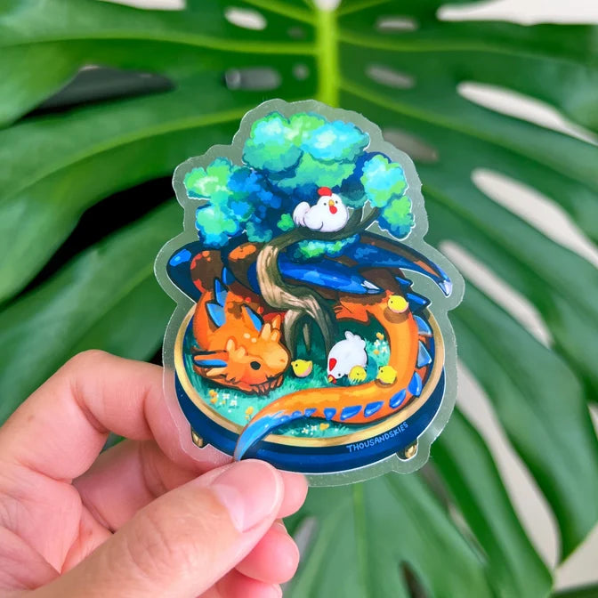 Bonsai Garden - Dragon Vinyl Sticker (Transparent)