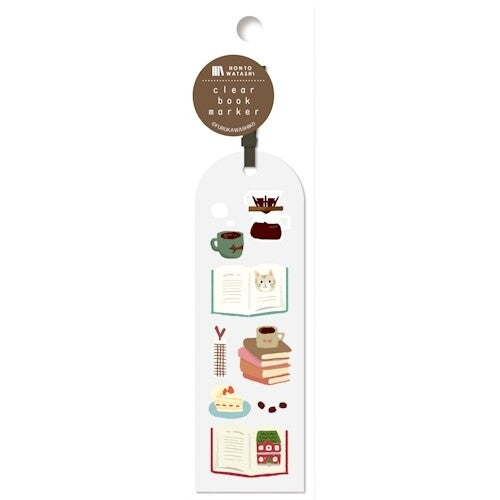 Honto Watashi Clear Book Marker - Book & Coffee