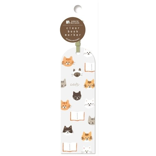 Honto Watashi Clear Book Marker - Various Cats