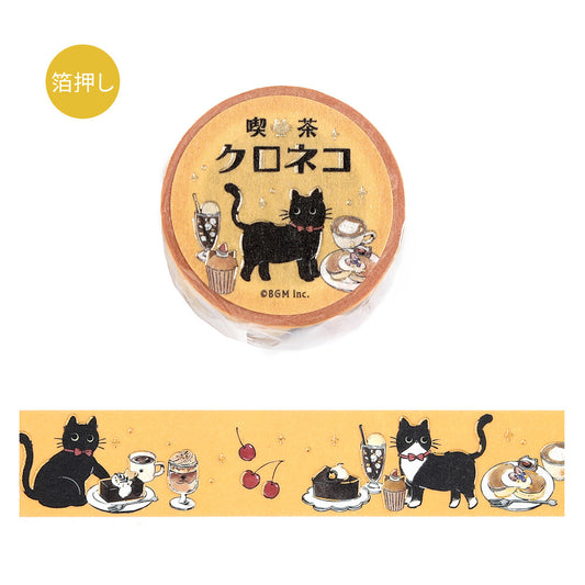 Cafe Kuroneko Foil-stamped Washi Tape - Sweets Time