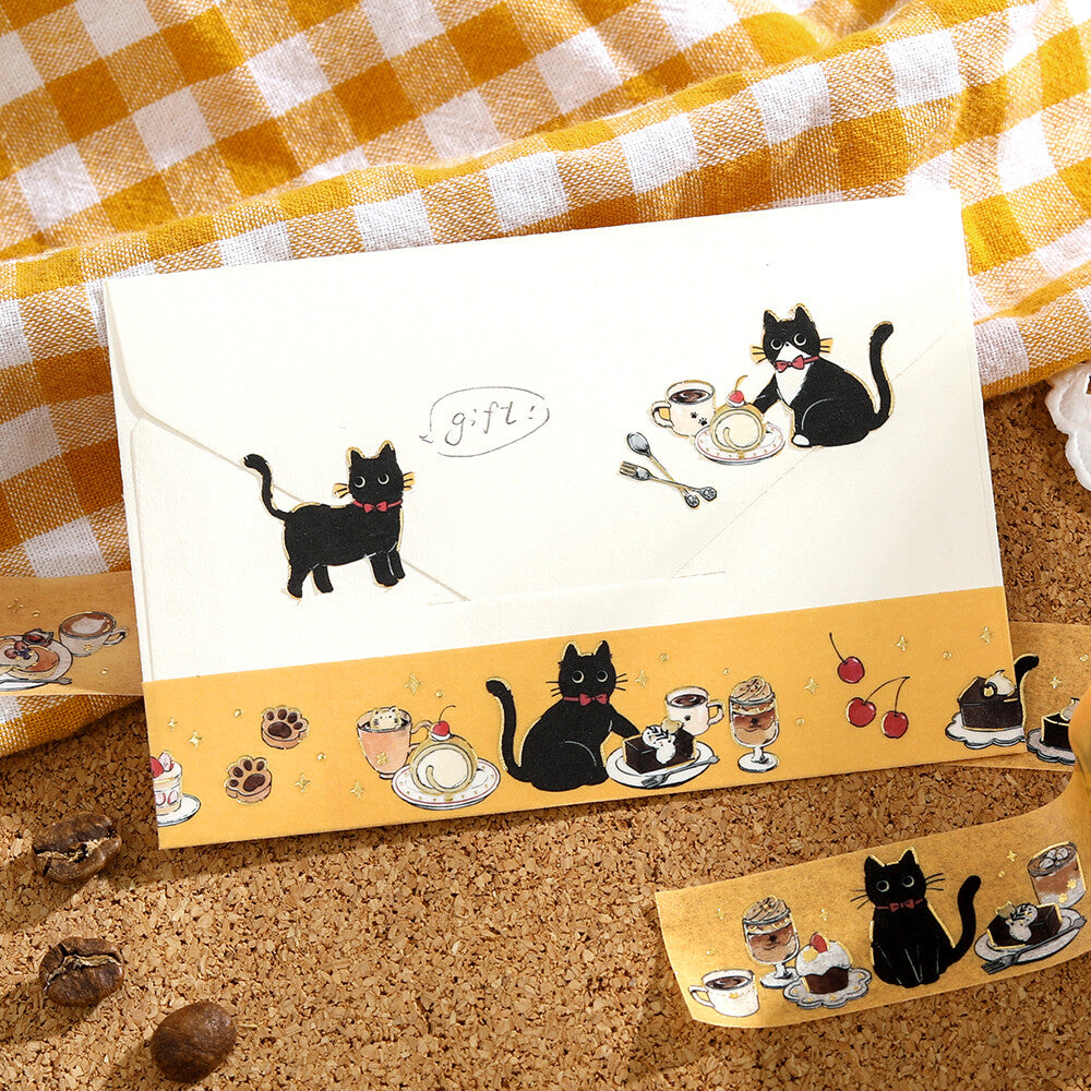 Cafe Kuroneko Foil-stamped Washi Tape - Sweets Time