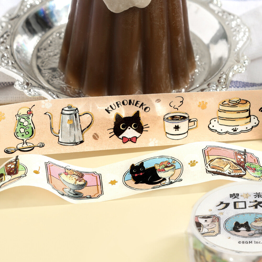 Cafe Kuroneko Foil-stamped Washi Tape - Welcome