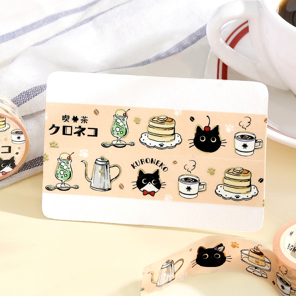 Cafe Kuroneko Foil-stamped Washi Tape - Welcome