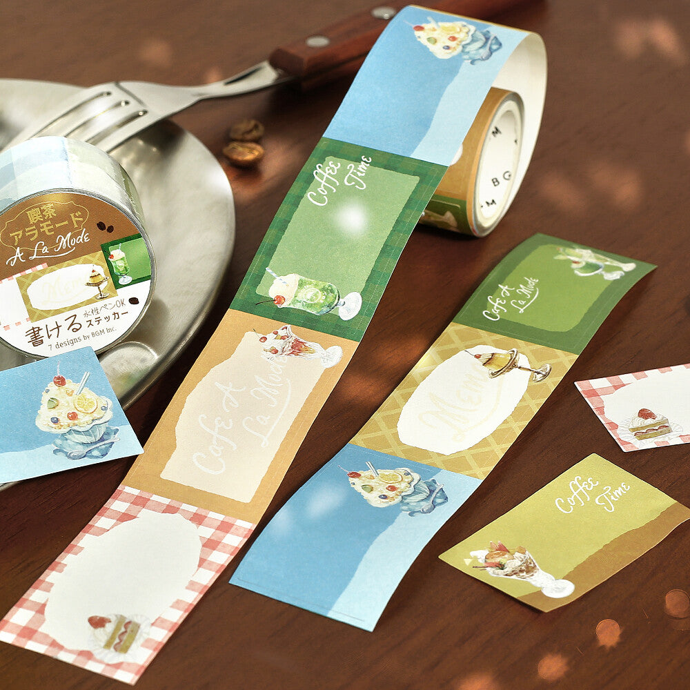 Kiss Cut Writable Sticker Roll - Cafe a La Mode